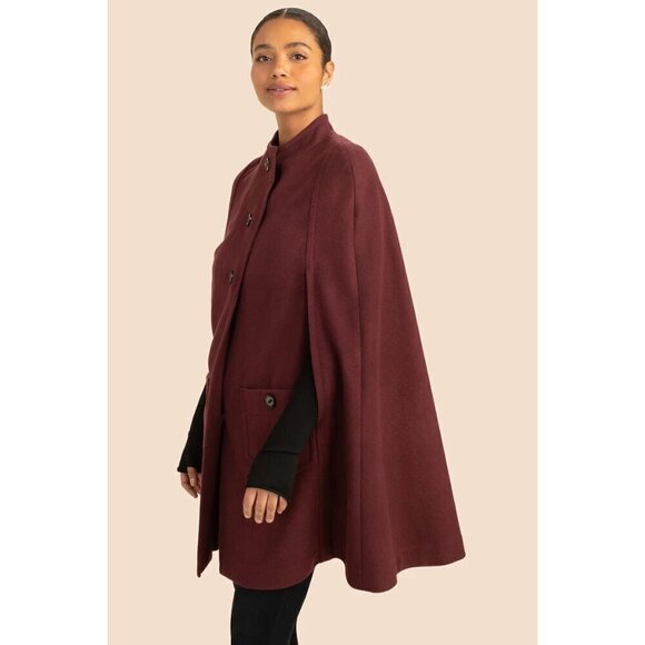 💕TRINA TURK💕 Parker Cape ~ Knit Melton Cab Frank Large L NWT - Picture 3 of 15